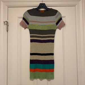 Missoni metallic short sleeved mini- dress/ top, size 38, 30 inches long.
